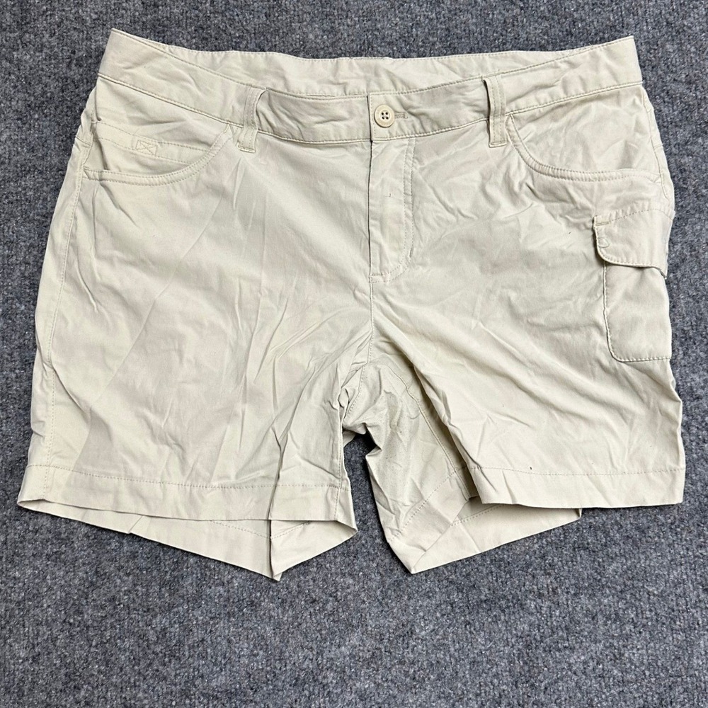 Eddie Bauer Shorts Womens Size 12 Beige Nylon Stretch Cargo Hiking Outdoor